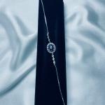 Blue Sapphire Centerpiece Bracelet – Silver & Zirconia Accents