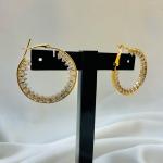 Celeste – Gold Crystal-Studded Hoop Earrings