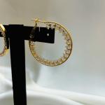 Celeste – Gold Crystal-Studded Hoop Earrings