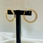 Celeste – Gold Crystal-Studded Hoop Earrings