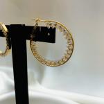 Celeste – Gold Crystal-Studded Hoop Earrings