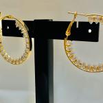Celeste – Gold Crystal-Studded Hoop Earrings