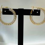 Celeste – Gold Crystal-Studded Hoop Earrings