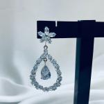 Arielle – Silver Teardrop Crystal Dangle Earrings
