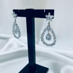Arielle – Silver Teardrop Crystal Dangle Earrings