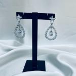 Arielle – Silver Teardrop Crystal Dangle Earrings