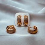 Radiant Gold & Crystal Encrusted Hoop Earrings