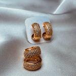 Radiant Gold & Crystal Encrusted Hoop Earrings