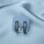 Elegant Silver & Crystal Pave Hoop Earrings