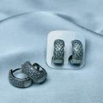 Sparkling Silver & Zirconia Hoop Earrings