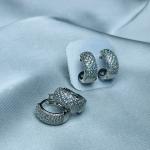 Sparkling Silver & Zirconia Hoop Earrings