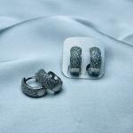 Sparkling Silver & Zirconia Hoop Earrings