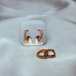 Gold-Plated Earrings with Sparkling Zirconia Accents