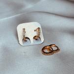 Gold-Plated Earrings with Sparkling Zirconia Accents