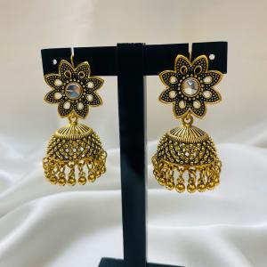 Gulbahar Antique Gold Jhumkas