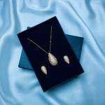 Teardrop Gold Jewelry Set – Necklace & Earrings