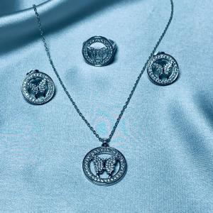 Parwana – Butterfly-Inspired Jewelry Set-Necklace, Earrings, Ring