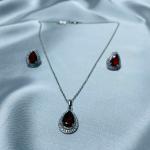 Crimson Royale – Ruby-Inspired Necklace & Earrings Set