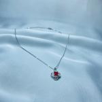 Scarlet Bloom Pendant Necklace