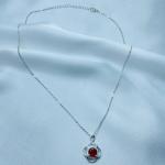 Scarlet Bloom Pendant Necklace