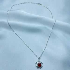 Scarlet Bloom Pendant Necklace