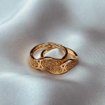 Wave-Pattern Adjustable Ring With Crystal Accents