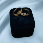 Wave-Pattern Adjustable Ring With Crystal Accents