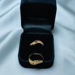 Wave-Pattern Adjustable Ring With Crystal Accents