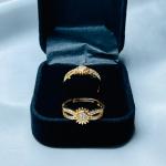 Radiant Sunburst Gold Adjustable Ring with Sparkling Crystals