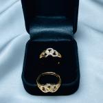 Interlinked Loops Adjustable Ring with Crystal Embellishments